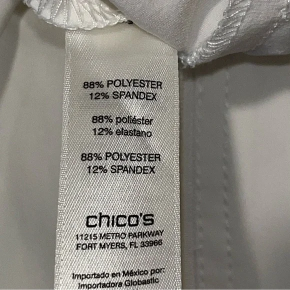 Zenergy By Chico’s Pants Womens 2 US 12 White Cropped Capri Stretch Activewear - Picture 6 of 10